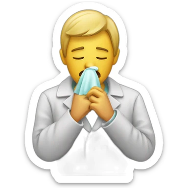 Sick and coughing sticker