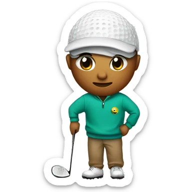 A sweatshirt and a golf ball sticker