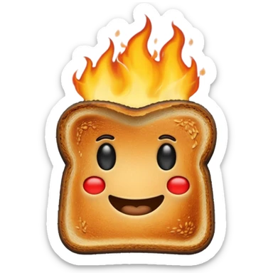 burning toast sticker