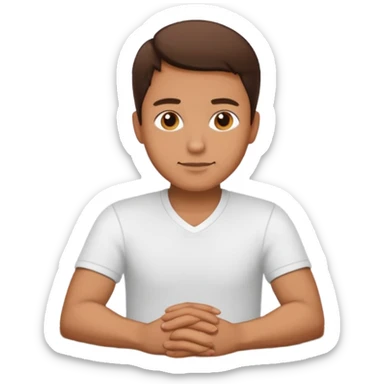 Man sitting on a table sticker