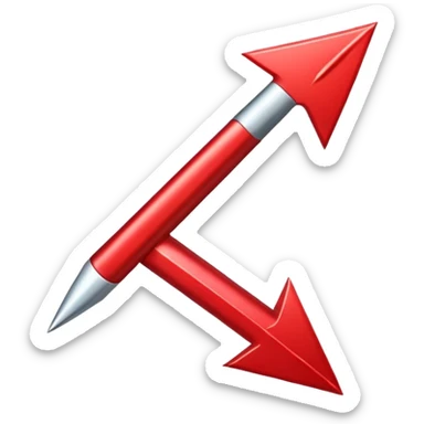 Flecha roja apuntando hacia abajo sticker