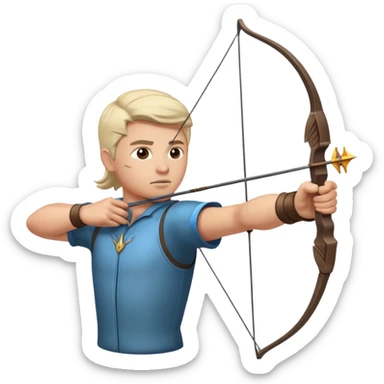 un archer avec un cible en arriere plans sticker