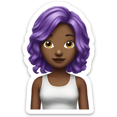 realistic girl with purple hair sticker