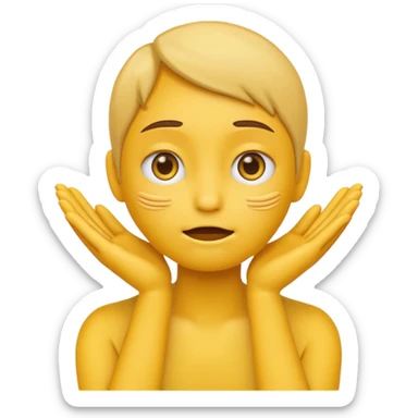 Generic yellow emoji head with X instead of eyes and hands around throat  sticker