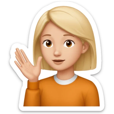 side profile talking with hands out  sticker