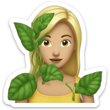 femme entourée de plantes sticker