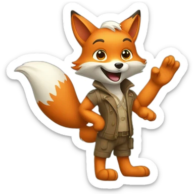 fox waving goog buy sticker