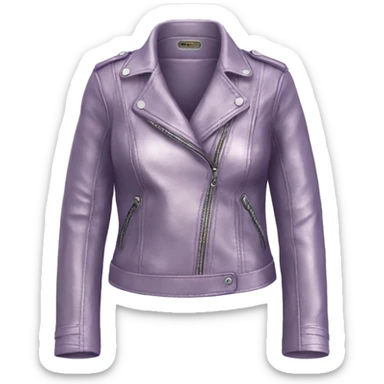 Realistic womens fashion metallic lavender leather jacket. sticker