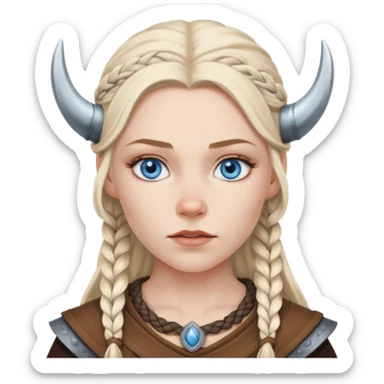 Viking female slave with blue eyes  and no helmet  sticker