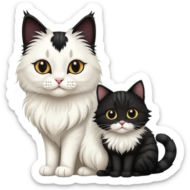 white and black cat with Bengali cat  sticker