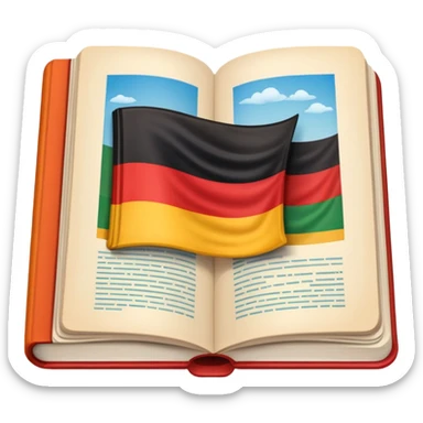 opened school textbook with a fragment of Germany sticker