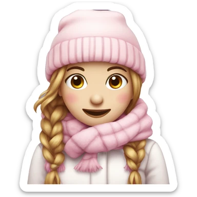 A pink cute girl snowman  sticker