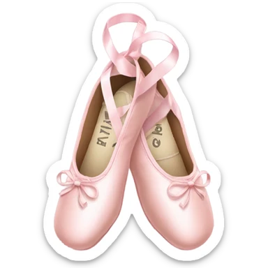 Crossed light pink ballet shoes with long and beautiful corses design sticker