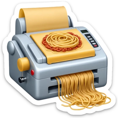 fax machine made of spam meat with spaghetti coming out sticker