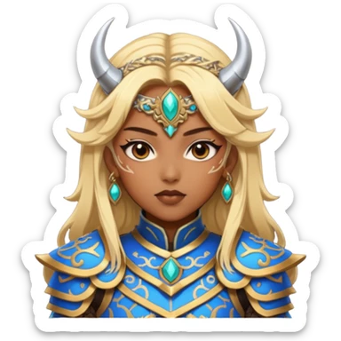 Rumi from K-pop demon hunters brown blonde hair sticker