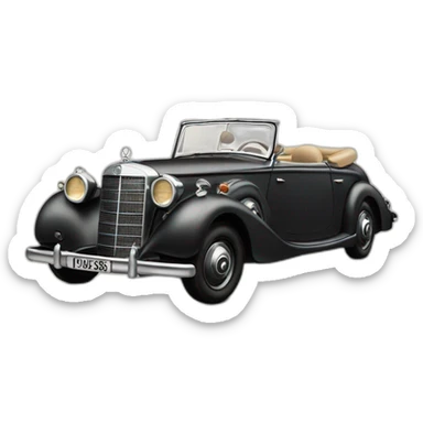 guy driving a 1939 Mercedes Benz 320B sticker