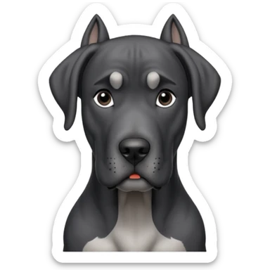 Black and gray Great Dane sticker