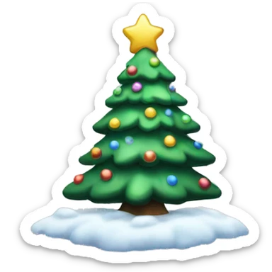 christmas tree with snow  sticker
