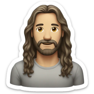 Man with long hairs and beard sticker