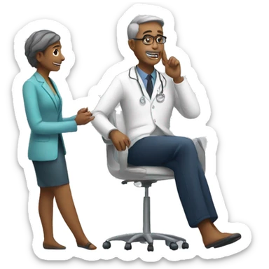 psychologist speaking to a patient sticker