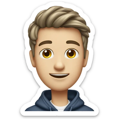 A preppy person with a smiley hoodie ￼ sticker