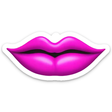 Neon pink lips smoke and release smoke sticker