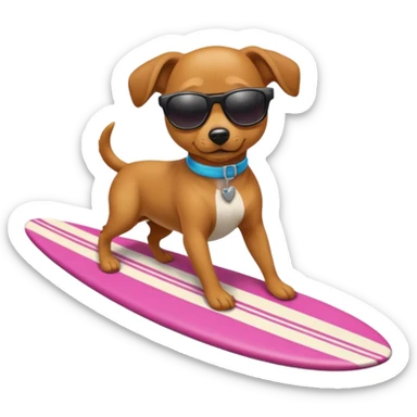 Surfing Dog wearing sunglasses sticker