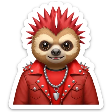 punk red sloth sticker