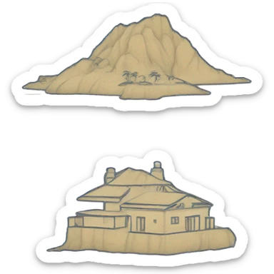 A blueprint of an Island sticker