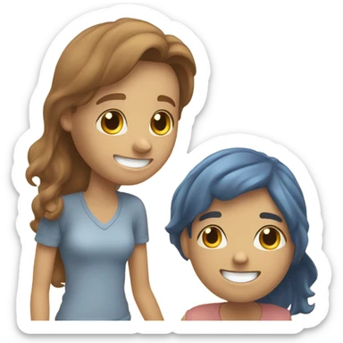 Girlfriend pushing boyfriend sticker