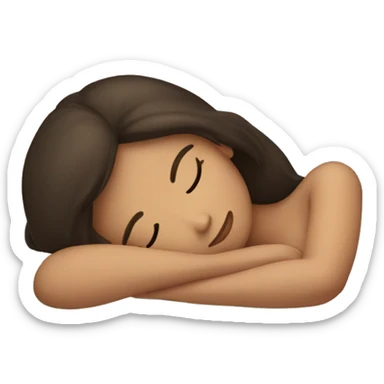 Brunette girl sleeping sticker