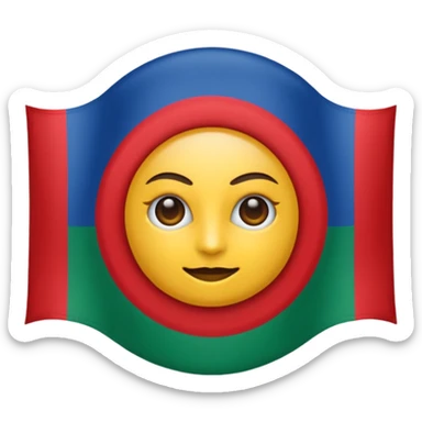 emoji de bandera gitana azul verde y círculo SOLO DE COLO ROJO en el centro  sticker