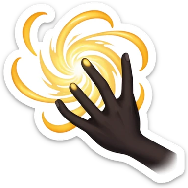 shadow magic swirling around a hand, mysterious anime power sticker