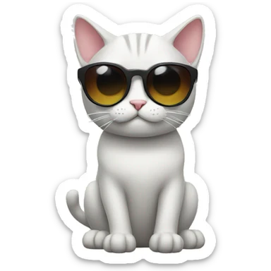 Cat with sunglasses sticker