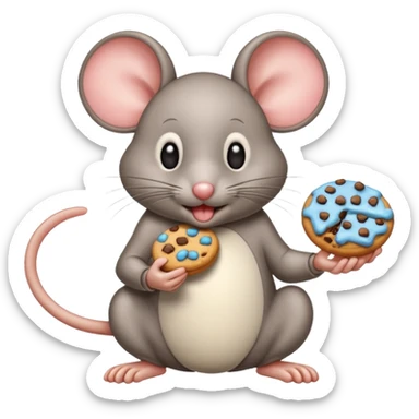 mouse eating cookies sticker
