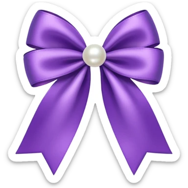Purple bow with pearl sticker