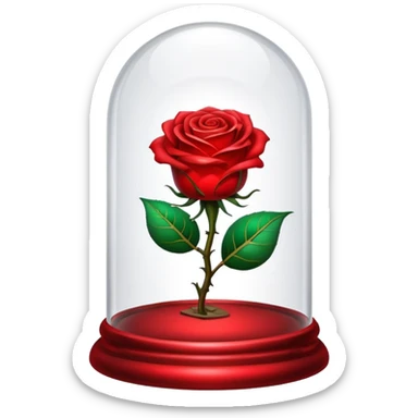 The glowing enchanted rose from “Beauty and the Beast” in its glass bell  sticker