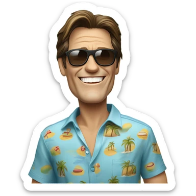 jim carrey at the beach sticker