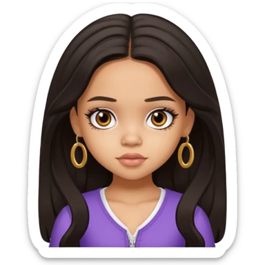 pretty bratz baddie, jenna ortega, dark hair sticker