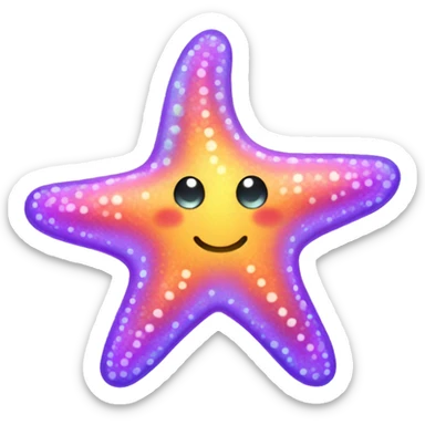 Shiny neon cute starfish  sticker