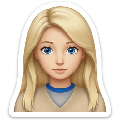 Blonde  balayage long hair Like Rapunzel Trend
women blue eyes  beige sweater sticker