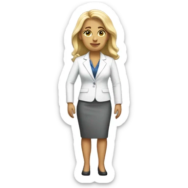 full body white woman in business outfit sticker