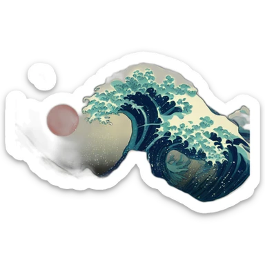 Wave of kanagawa sticker