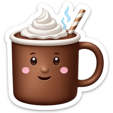 aesthetic hot cocoa with marshmallows sticker