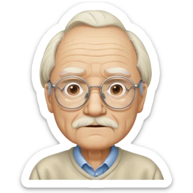 Old man with glasses and long white pony tail sticker