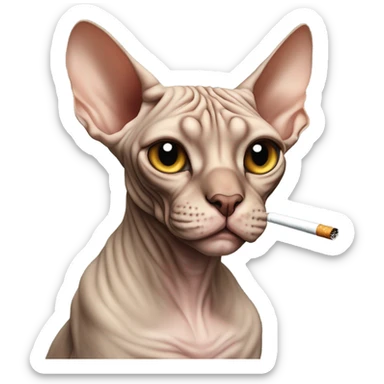 Sphinx cat smoking cigarette  sticker