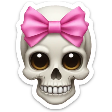Skull with pink bows sticker