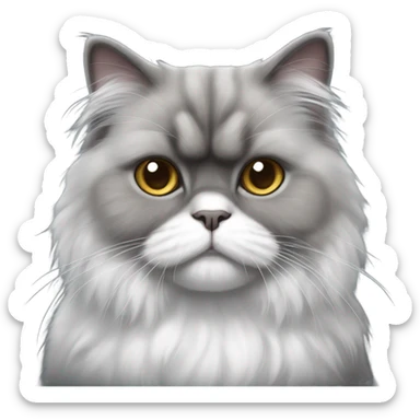 Dark Grey and White Persian Cat sticker
