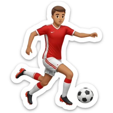 soccer player kicking a ball forward sticker