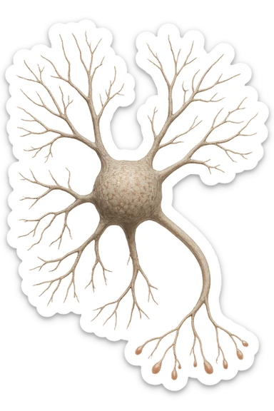 neurone umano anatomico realistico, iperrealistico 4k sticker